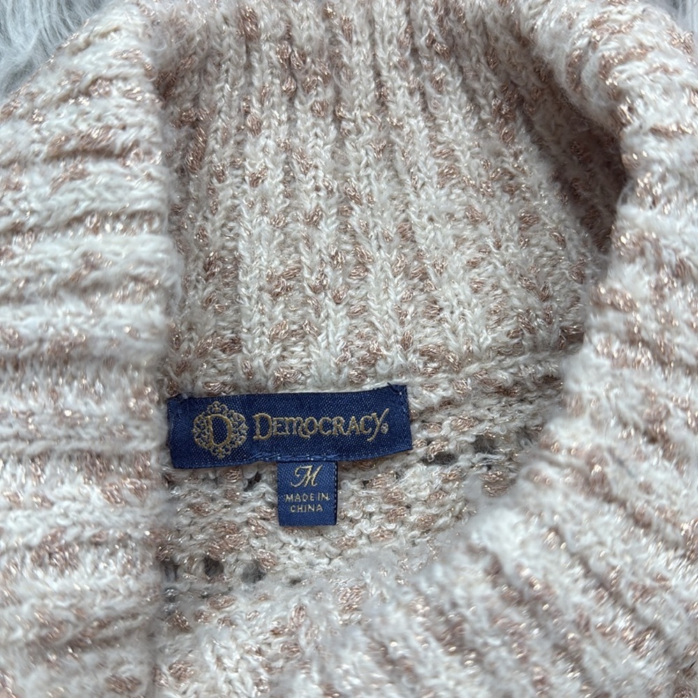 NWT Democracy Off White Knit Turtleneck Sweater - Picture 8 of 10
